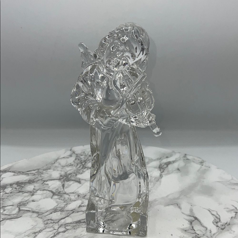 MIKASA HERLAD COLLECTION Angelic Violinist Lead Crystal Sculpture Figurine-NWT